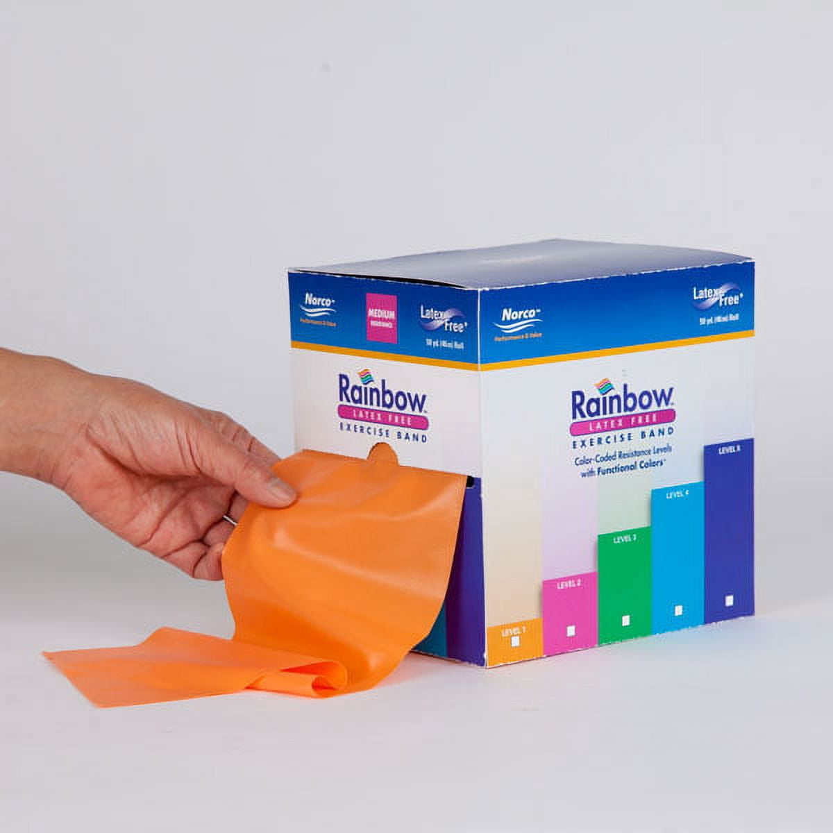 North Coast Medical Rainbow™ Latex-Free Exercise Band, 50 Yard Roll / Medium