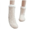 thumbnail image 2 of OVBMPZD Socks Womens Size 9-11 Beige Thermal Fluffy Fuzzy Fall Winter Socks Running Socks Womens, 2 of 5