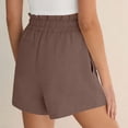 thumbnail image 6 of Sevevn Women's High Waist Paperbag Shorts Elastic Waist Drawstring Loose Fit Casual Shorts with Pockets Brown L, 6 of 7