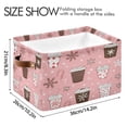 thumbnail image 4 of Yayeee Canvas Storage Basket with Handles for Shelves Fabric Bins Closet Organizer, Brown Hand Drawn Cups, 4 of 8