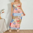 thumbnail image 3 of PENGXIANG Floral and Fish Patterned Women‘s Summer Long Slip Dress, 3 of 9