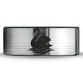 thumbnail image 2 of Tungsten Swan Bird Anatidae Cygnus Swimming Band Ring 8mm Men Women Comfort Fit Brushed Gray Flat Cut Black Polished, 2 of 4