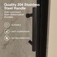 thumbnail image 4 of Bifold Shower Door, 32" W X 72" H Frameless Glass Shower Door with 1/4 in. Clear Tempered Shower Glass, Pivot Swing Shower Doors, Matte Black, 4 of 9