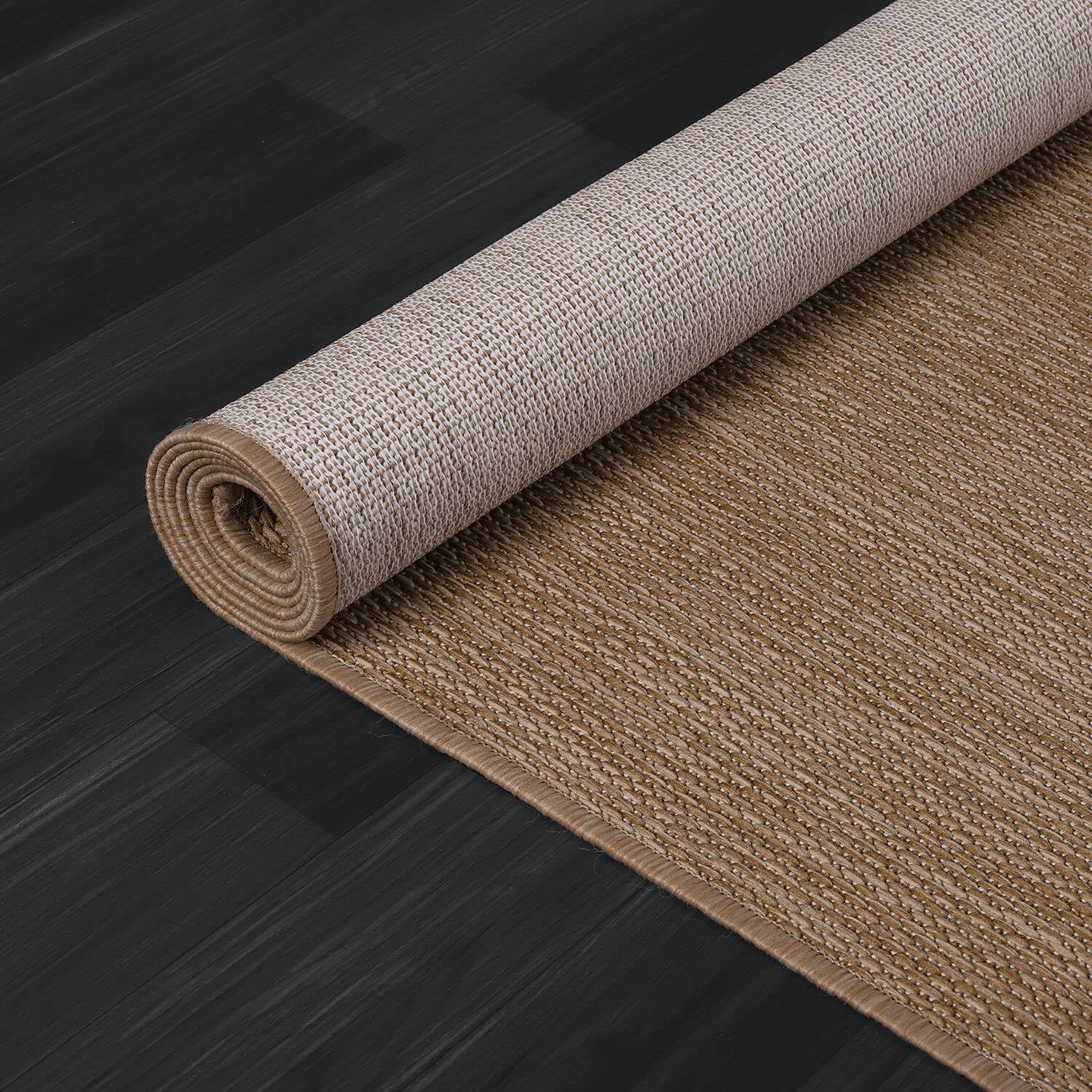 Outdoor Rug 5x7 Modern Area Rugs for Indoor and Outdoor Patios and Porches - Waterproof, Washable, Non-Shedding, Easy-to-Clean Outside Carpet (5 x 7, Solid - Jute)