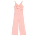 thumbnail image 3 of Zaldita Kids Girls Sleeveless Birthday Party Jumpsuit V Neck Pleated Wide Leg Pants Romper Playsuit Pink 16, 3 of 5
