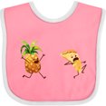thumbnail image 3 of Inktastic Pineapple Chasing Pizza Boys or Girls Baby Bib, 3 of 4