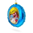 thumbnail image 3 of Serene Holy Family on Purple Disc Glass Christmas Ornament, 3 of 4