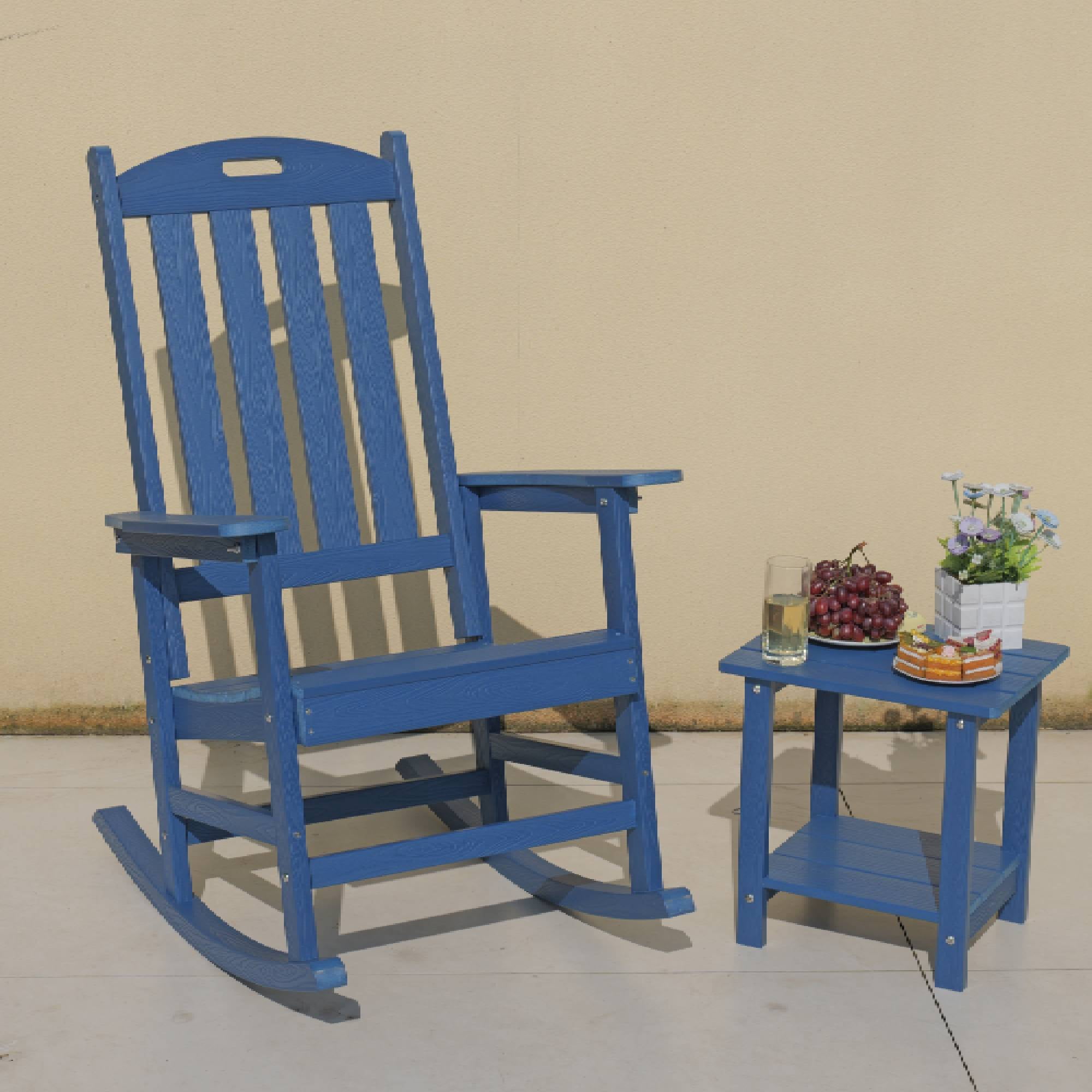 All Season Patio Rocking Chair, Leisure Swing Chair for Outdoor Garden Balcony Relaxation Daily Rest Space, Dark Brown