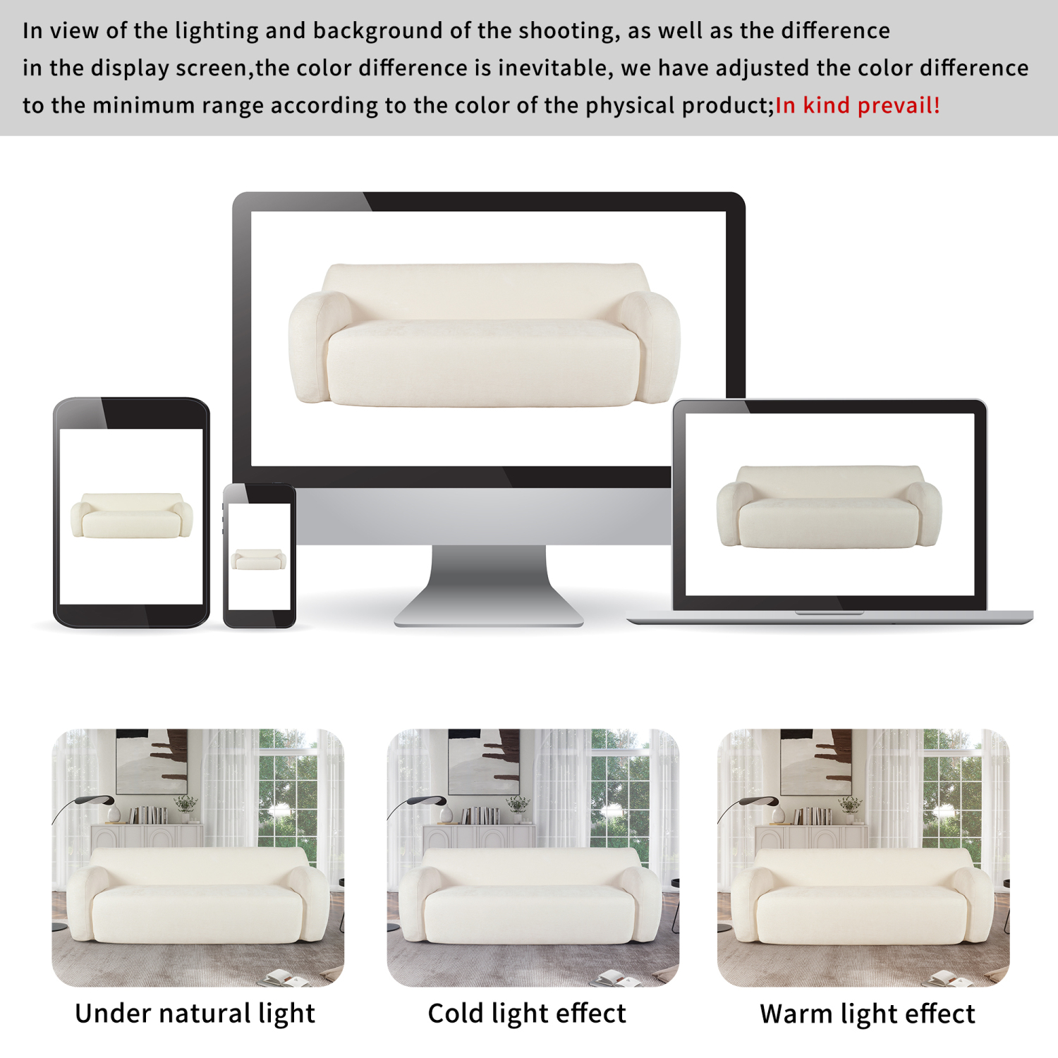 Harper & Bright Designs Modern Minimalist 3 Seater Sponge Couch, Comfy Floor Sofa for Living Room Apartment, Beige
