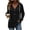 Black, variant on Pullover Hoodies for Women'S Drawstring Button Up Shirt Long Sleever Hooded Top Fall Tunic Tops