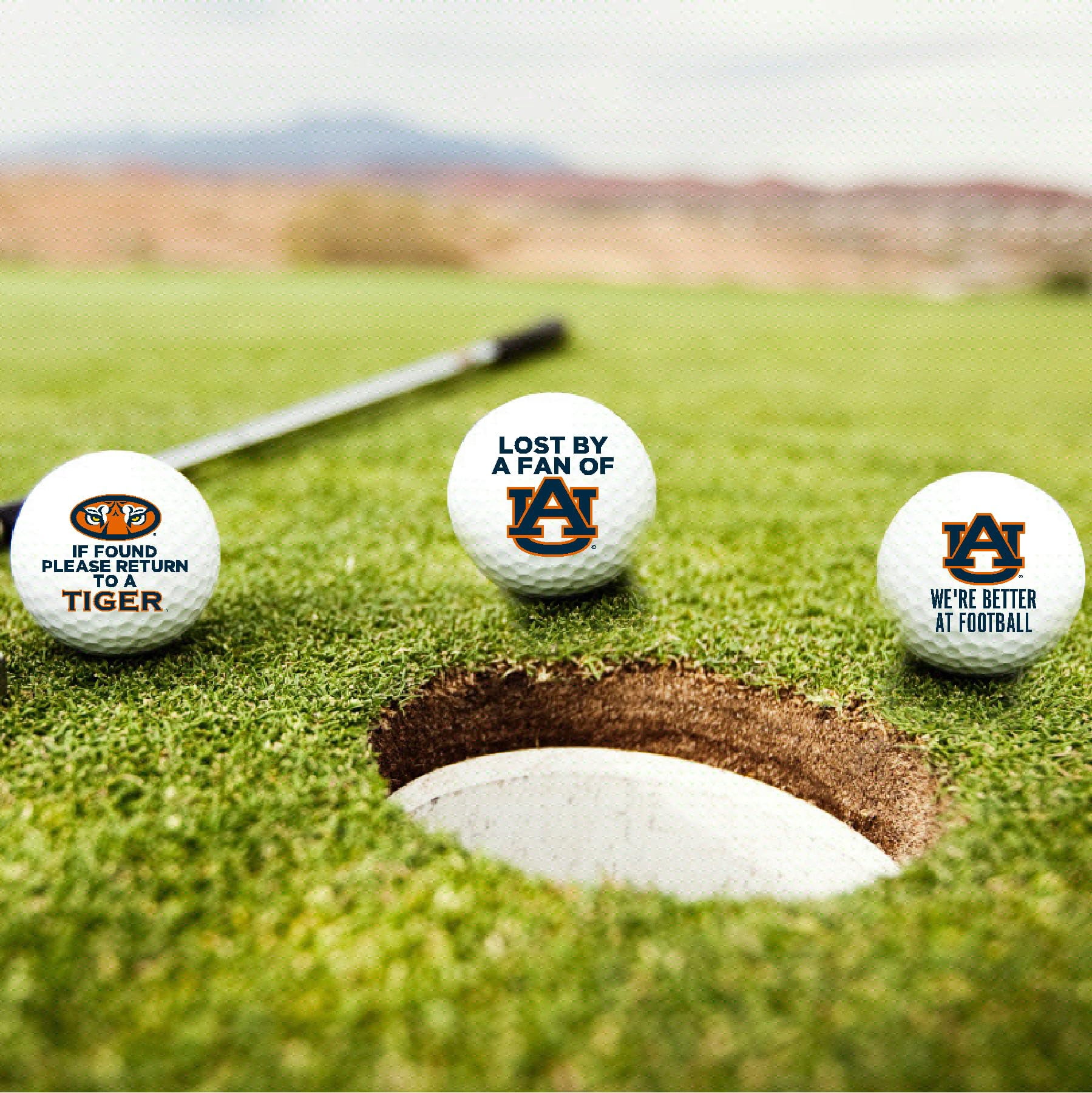 Auburn University Tigers Edition Funny Taylormade Distance+ Golf Balls 12-Pack (Dozen)