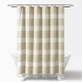 thumbnail image 2 of Lush Decor Tucker Stripe Yarn Dyed Cotton Knotted Tassel Cotton Shower Curtain, 72x72, Taupe, Single, 2 of 7