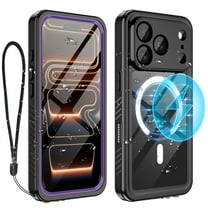 Casetego for iPhone 17 Pro Waterproof Case,Compatible with Mag-safe,with Built-in Screen Protector Full-Body Snowproof,Dustproof and Shockproof Protective Magnetic for iPhone 17 Pro Phone Case,Purple