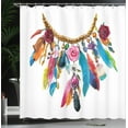 thumbnail image 4 of Ambesonne Hippie Shower Curtain, Folkloric Necklace Print, 69"Wx75"L, White Multicolor, 4 of 5