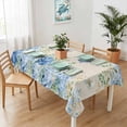 thumbnail image 2 of Blue Floral Rectangle Tablecloth Summer Country Hydrangea Floral Butterfly Linen Texture Waterproof Wrinkle Free Soft Table Cloth Spill-Proof Washable Table Cover for Dining Picnic 60 x 120 Inch, 2 of 9