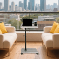 thumbnail image 3 of YYuan C Table End Table Adjustable Height with Phone & Tablet Slot, Small Spaces End Table with Wheels - Side Table for Living Room or Bedroom, Gray, 3 of 6
