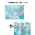 thumbnail image 6 of Blue Summer Beach 2 Panel Kitchen Curtains for Small Windows, Coastal Starfish Shell Nautical Waves Bathroom Tier Curtain, Short Window Treatment for Bedroom/Living Room 55"x36", 6 of 6