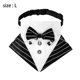 thumbnail image 2 of Bufanda triangular para mascotas de boda de estilo británico, bufanda para perros, collar para perros, toalla para babas para mascotas, rayas blancas y negras, 2 of 5