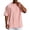Pink, variant on Mens Oversized T Shirt Summer Solid Drop Shoulder Crew Neck Elbow Sleeve T Shirts for Man Casual Tops