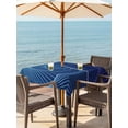thumbnail image 2 of Outdoor Tablecloth with Umbrella Hole and Zipper, Blue Helix Stripes Square Table Cloth 60x60 Inch Waterproof Tablecloth, Modern Minimalism Abstract Line Art Picnic Table Cover for Patio Camping, 2 of 7