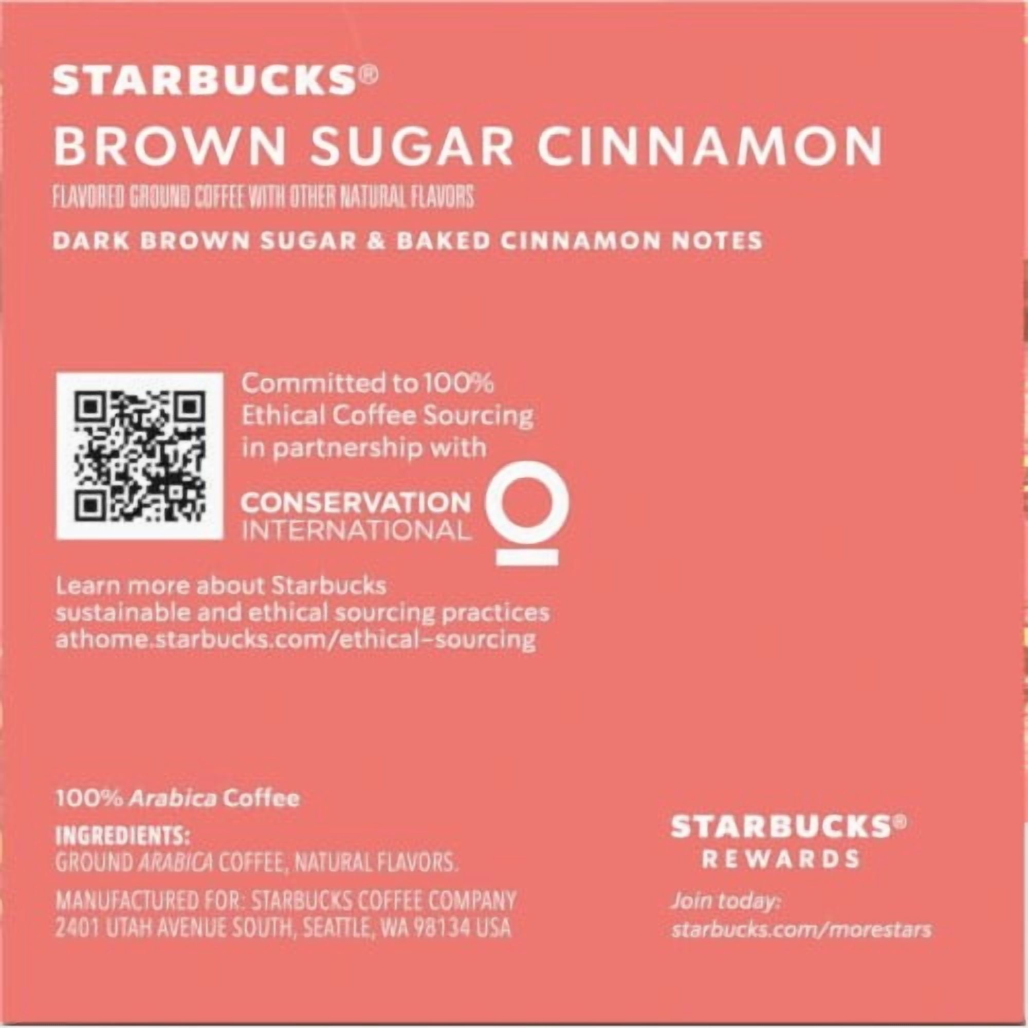 STARBUCKS Brown Sugar Cinnamon Ground Coffee K-Cup Pods 10 ct - Pack of 2