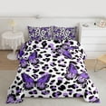 thumbnail image 2 of Castle Fairy Purple Butterfly Girl Boy Full Size Comforter Sets,Leopard Print Bedding Sets, 2 of 8