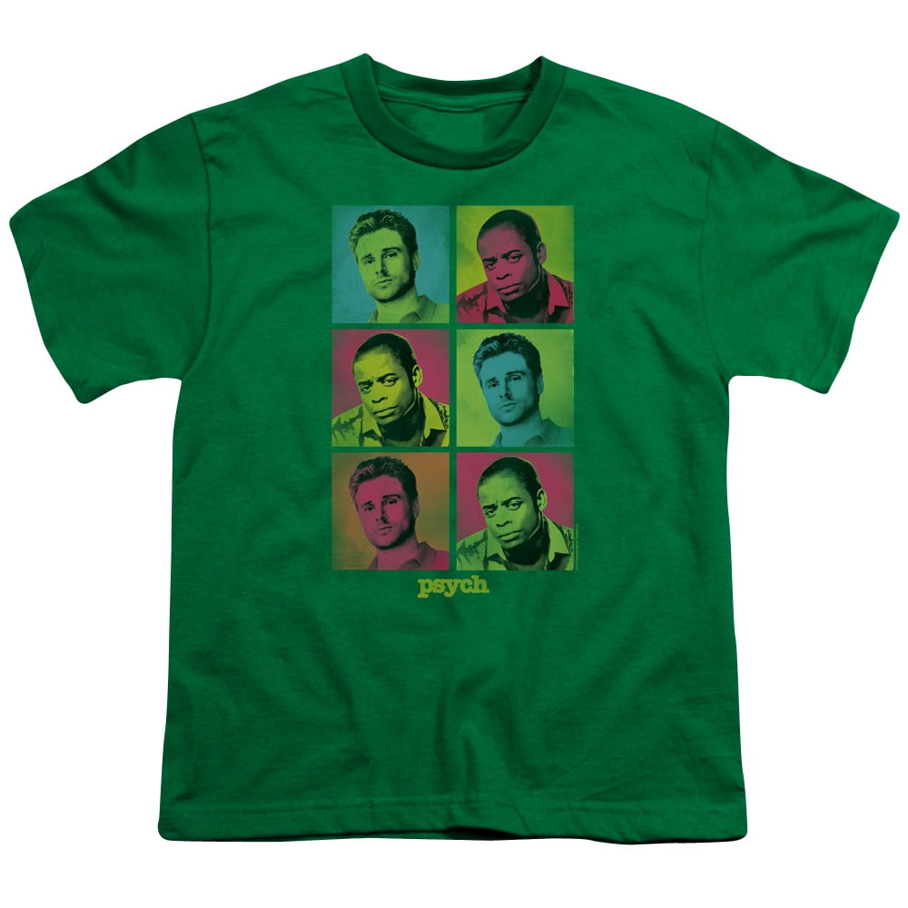 Psych TV Show Character Pictures SQUARED Adult Heather T-Shirt All Sizes 