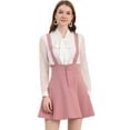 thumbnail image 1 of Unique Bargains Robe Salopette Décontractée pour Femme avec Bretelles et devant à Boutons, Rose, G, 1 of 5