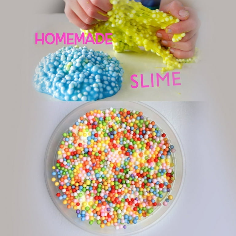 Slime Foam Beads Floam Balls ‚Äì 18 Pack Microfoam Beads Kit 0.1-0.14 inch  (90,000 Pcs) Micro Colors Rainbow Fruit Beads Craft Add ins Homemade DIY