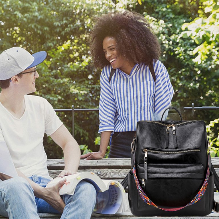 Women's Fashion Backpack Purses Multipurpose Design Handbags and Shoulder  Bag,black,black，G25149