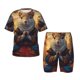 thumbnail image 1 of Fotbe Maple Leaf Meditating Squirrel Pijama Estampada de 2 Piezas para Niños – Ropa de Dormir de Manga Corta Cómoda para Niños y Niñas, Camiseta y Shorts de Algodón-Medium, 1 of 6
