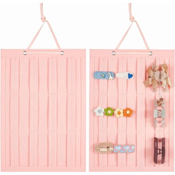 Organizador de 2 pinzas para el cabello (78 x 35 cm) para colgar en la pared. Incluye soporte de fieltro.