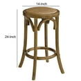 thumbnail image 5 of Benzara BM197258 Wooden Counter Stool with Weave Top & Flared Legs, Dark Brown - 24 x 14 x 14 in., 5 of 5