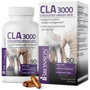 Bronson CLA 3000 Weight Management Non-Stimulating Conjugated Linoleic Acid, Non GMO Safflower Oil, 90 Softgels