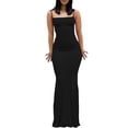 thumbnail image 2 of Vestido Largo Sin Mangas Nikou con Tirantes Finos Color Puro, 2 of 7