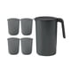 thumbnail image 1 of Jarra de agua de gran capacidad y 4 tazas, ligera, resistente al calor de -20  degreeC a negro, 1 of 9