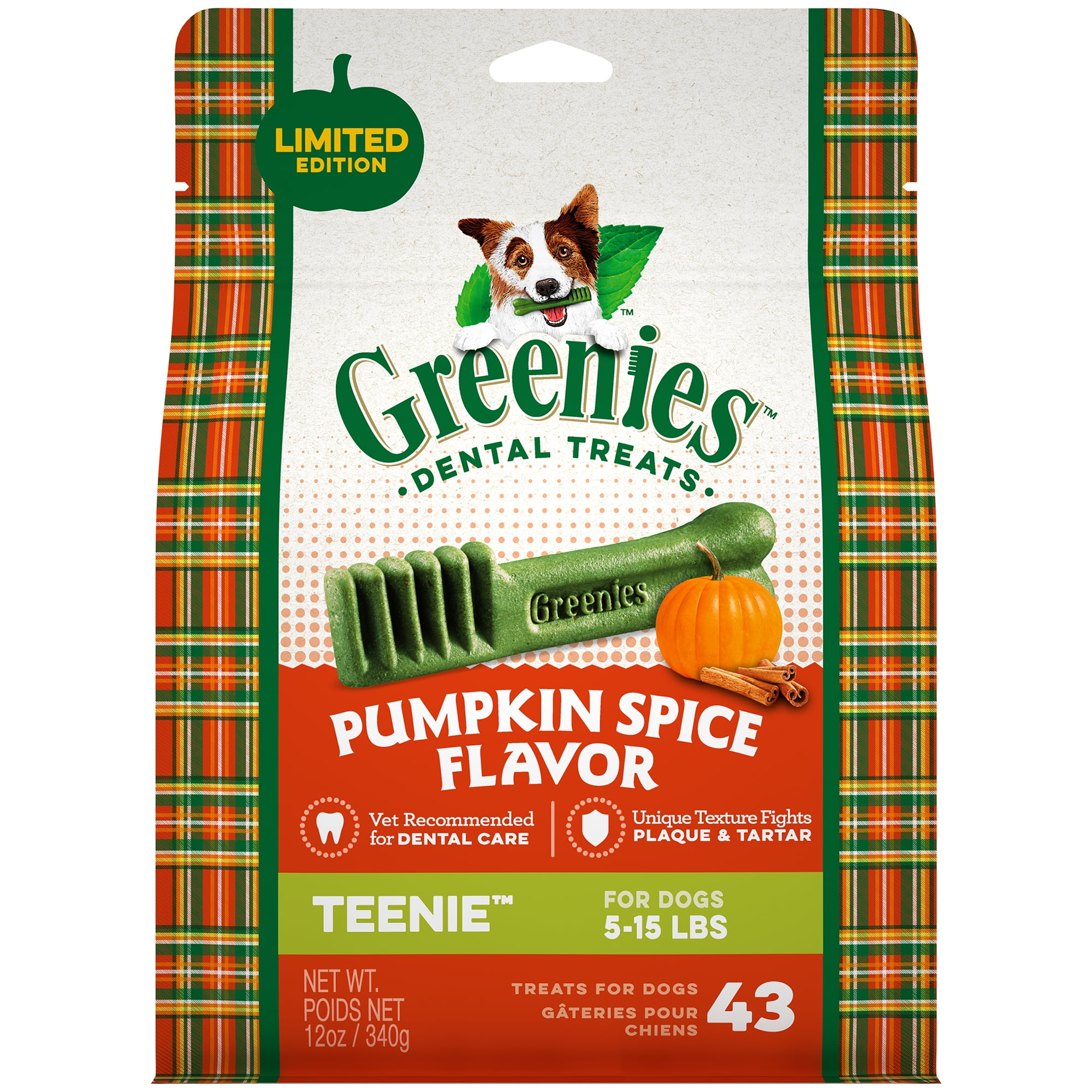 GREENIES Pumpkin Spice Flavor TEENIE Dental Dog Treats, 12 oz. (43
