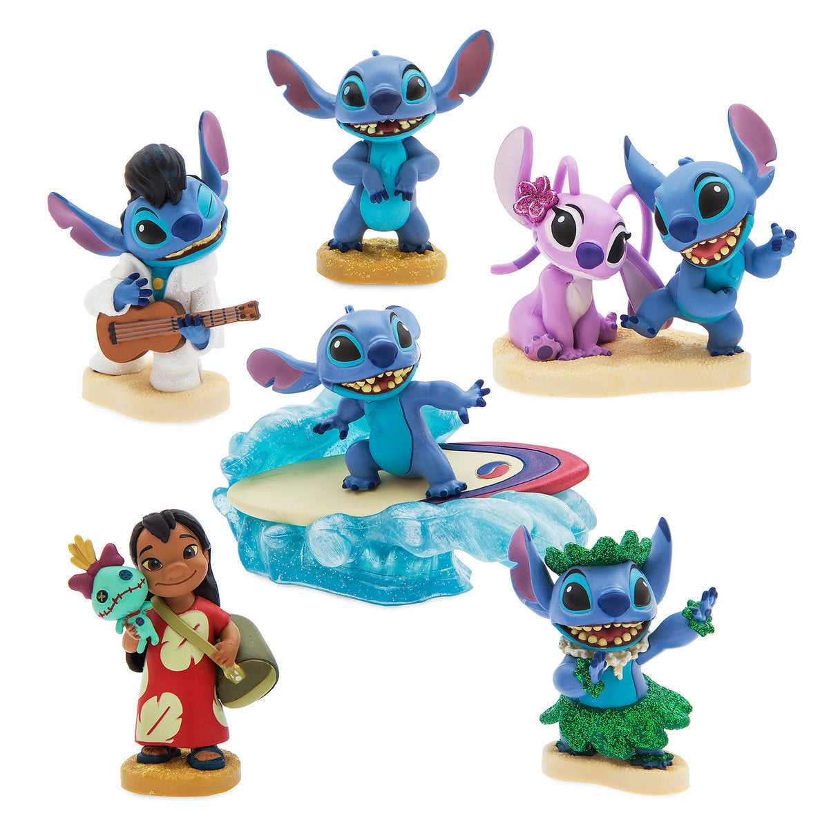 Disney Lilo & Stitch Deluxe PVC Action Figure Playset, 6