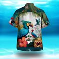 thumbnail image 4 of Camisas Negras Para Hombre Hombres Casual Manga corta Primavera Verano Turndown Neck 3D Impreso Camisas Moda Top Blusa Camisas Ropa de playa (Green, XXL), 4 of 5