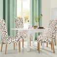 thumbnail image 4 of Stretch Dining Room Chair Cover Removable Washable Slipcover 4pcs White and Coffee Color, 4 of 6