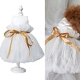 thumbnail image 6 of Pet Dress for Small to Medium Girl Dogs - White Princess Mesh Texture with Silky Edge and Tie Belt for Wedding Party, 6 of 8