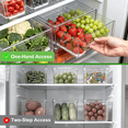thumbnail image 5 of 6 Pack Pull Out Fridge Organizer Bins with Lids, Clear Fridge Drawer Organizer with Strainer Layer, Stackable Refrigerator Drawer Organizer Bins for Kitchen, Countertops, Fruits, Vegetables, Drinks, 5 of 8
