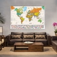 thumbnail image 4 of WCIC Vintage World of Map with Country Flags Art Poster Print Wall Hanging Decoration Unframed 100*70cm, 4 of 6