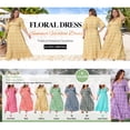 thumbnail image 2 of Agnes Orinda Women's Plus Size Bell Half Sleeves V Neck Boho A Line Long Dresses 1X Red, 2 of 8