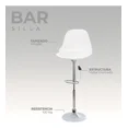 thumbnail image 3 of Sillas para Bar y Barra de Cocina con Respaldo y Reposapies de Altura Ajustable Banco Taburete Giratorio con Asiento Acolchado de Diseño Moderno Set 2 Piezas Blanco, 3 of 6