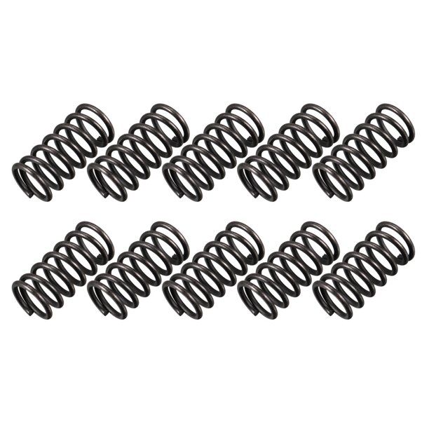 Resorte de compresión de 10 mm de diámetro exterior, 1.2 mm de diámetro de alambre y 20 mm de largo, 10 piezas