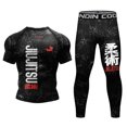 thumbnail image 1 of Chie Lundin Rash Guard ropa deportiva para hombres, camiseta MMA y pantalones cortos MMA, conjunto de 4 piezas, Jersey de boxeo brasileño Grappling Jiu Jitsu Bjj, 1 of 1