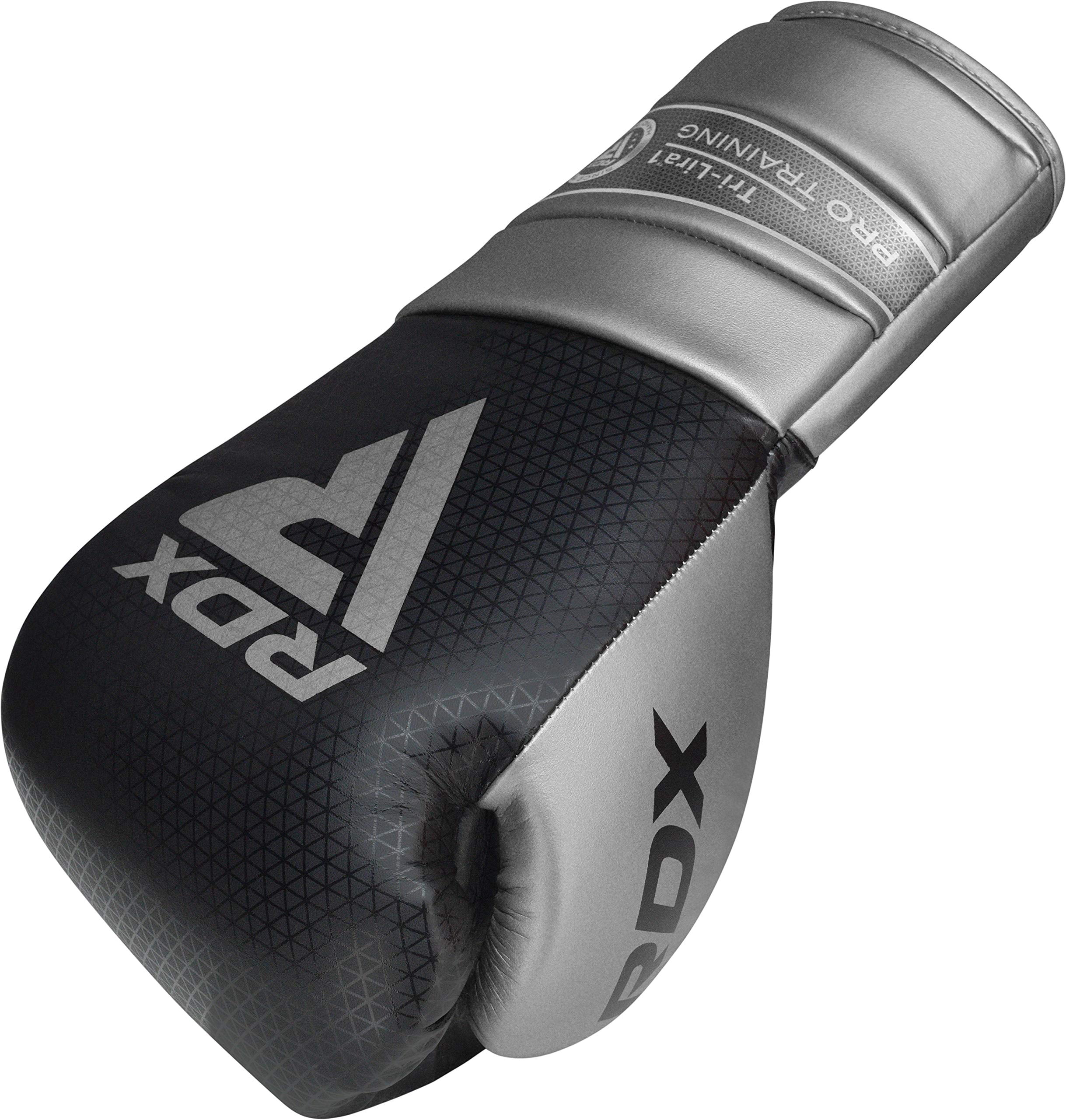 RDX Boxing Gloves for Training Muay Thai Mitts, Maya Hide Leather Mark PRO Lace-Up Glove for Sparring, Kickboxing, Fighting, Punch Bags, Focus Pads and Double End Ball Punching