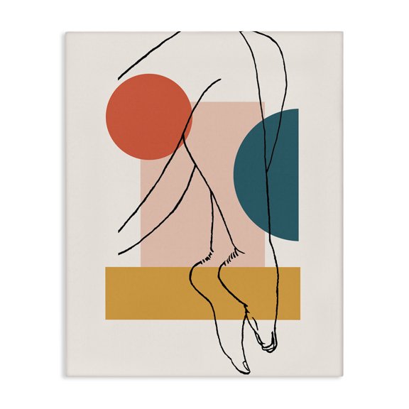 Stupell Industries Modern Abstract Legs over Bold Geometric Blocked Shapes Canvas Art, 16 x 20, by Alonzo Saunders