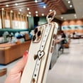 thumbnail image 3 of for iPhone Case,Luxury ElectroPlated Side Print Love Heart Pattern with Hand Bracelet Camera Lens Protection Shockproof Phone Case (White,iPhone 14), 3 of 6
